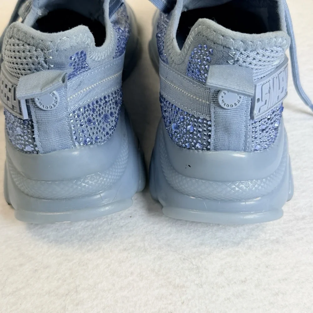 Steve Madden Maxima Rhinestone Chunky Sneakers Blue Women's Size 7.5 Lace Up